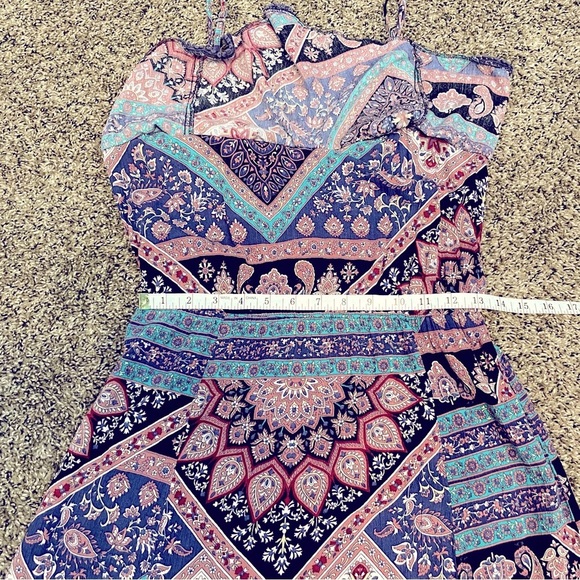 American Eagle Outfitters Multicolor Paisley Boho Maxi Dress Sz M - Picture 5 of 10